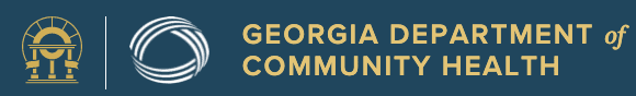 A blue background with the words georgia community written in yellow.